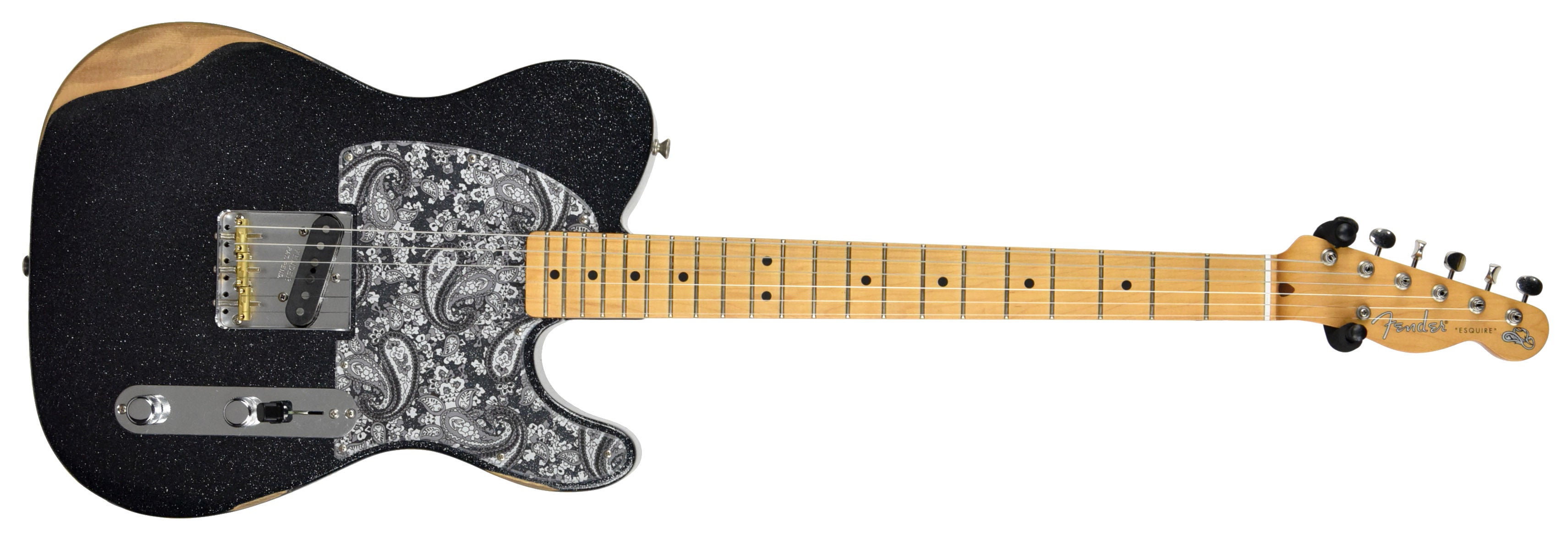 Fender Brad Paisley Esquire in Road Worn Black Sparkle MX20163123