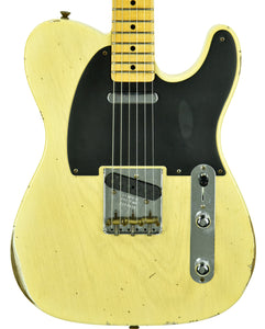 Fender Custom Shop 50s Telecaster Relic One Piece Ash Faded Nocaster Blonde R104359 - The Music Gallery