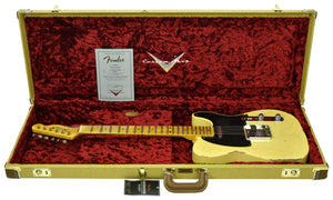 Fender Custom Shop 50s Telecaster Relic 1 Piece Ash in Faded Nocaster Blonde R105918 - The Music Gallery