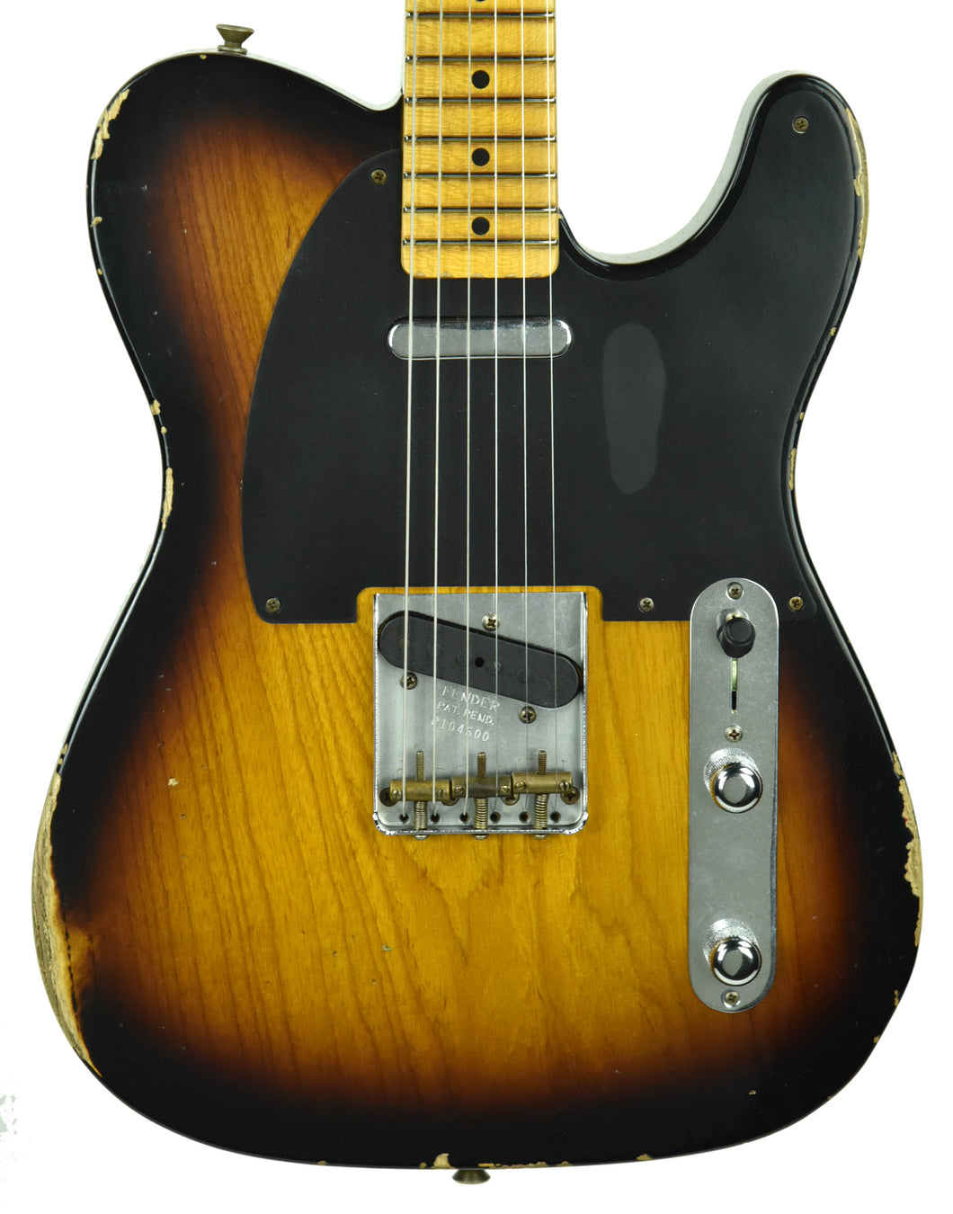 Fender Custom Shop 1950s Telecaster Relic 1 Piece Ash Body Two Tone Sunburst R104600 - The Music Gallery