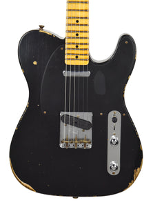 Fender Custom Shop 50s Telecaster Relic 1 Piece Ash in Black R108667 - The Music Gallery
