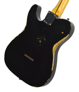 Fender Custom Shop 50s Telecaster Relic 1 Piece Ash in Black R108667 - The Music Gallery