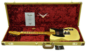 Fender Custom Shop 52 HS Telecaster Relic in Faded Nocaster Blonde R104323 - The Music Gallery