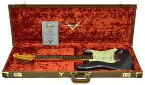 Fender Custom Shop 63 Stratocaster Journeyman Relic in Charcoal Frost Metallic R105289 - The Music Gallery