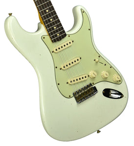 Fender Custom Shop 1963 Stratocaster Relic in Aged Olympic White R107946 - The Music Gallery