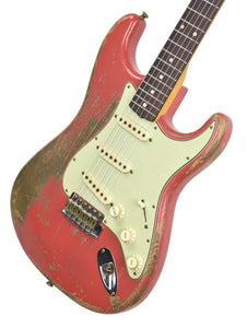 Fender Custom Shop Masterbuilt 63 Stratocaster Heavy Relic by Greg Fessler in Fiesta Red R105367 - The Music Gallery