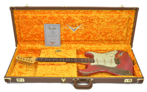 Fender Custom Shop Masterbuilt 63 Stratocaster Heavy Relic by Greg Fessler in Fiesta Red R105367 - The Music Gallery