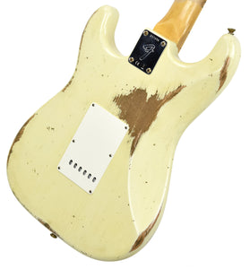 Fender Custom Shop '69 Stratocaster Heavy Relic Aged Vintage White R97656 - The Music Gallery