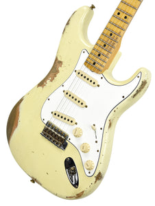 Fender Custom Shop '69 Stratocaster Heavy Relic Aged Vintage White R97656 - The Music Gallery