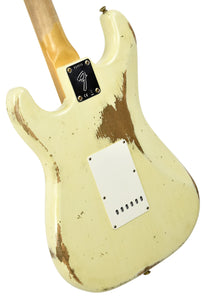 Fender Custom Shop '69 Stratocaster Heavy Relic Aged Vintage White R97656 - The Music Gallery