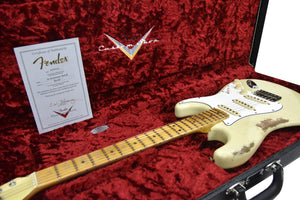 Fender Custom Shop '69 Stratocaster Heavy Relic Aged Vintage White R97656 - The Music Gallery
