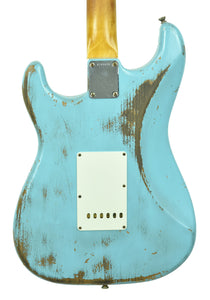 Fender Custom Shop Masterbuilt 63 Stratocaster Relic by Greg Fessler in Daphne Blue R104079 - The Music Gallery