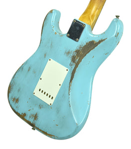 Fender Custom Shop Masterbuilt 63 Stratocaster Relic by Greg Fessler in Daphne Blue R104079 - The Music Gallery