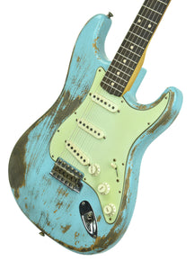 Fender Custom Shop Masterbuilt 63 Stratocaster Relic by Greg Fessler in Daphne Blue R104079 - The Music Gallery