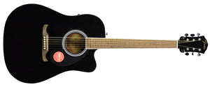 Fender FA-125CE Dreadnought Acoustic Electric Guitar in Black CSSA21000330 - The Music Gallery