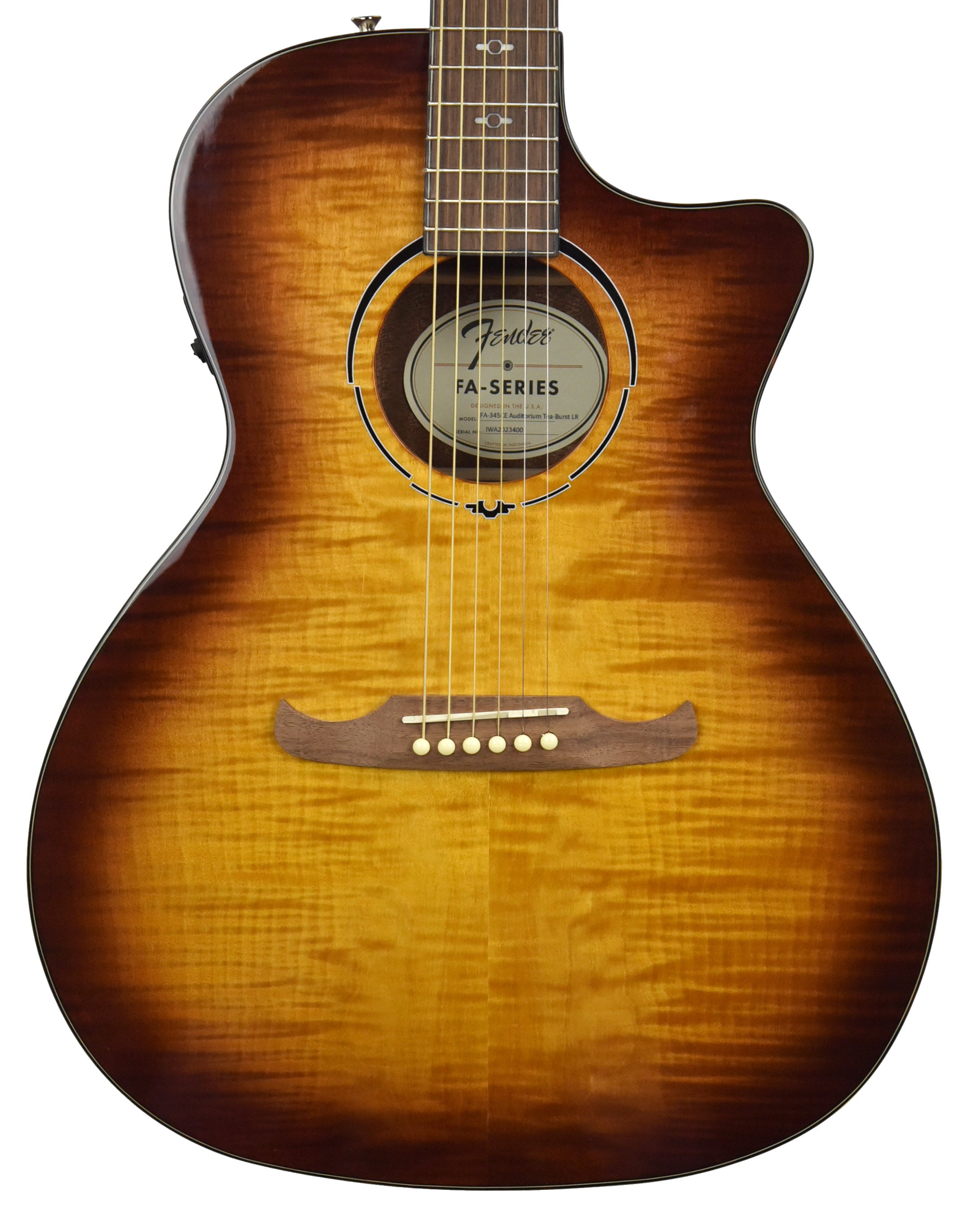 Fender FA-SERIES 345 エレアコ Fender FA-345CE Auditorium Acoustic-Electric in Tea Burst