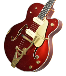 Gretsch Custom Shop Masterbuilt G6136-CS Red Falcon Relic by Stephen Stern in Candy Apple Red UC22042288 - The Music Gallery