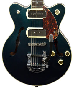 Gretsch G2655T-P90 Streamliner Center Block Jr Double-Cut P90 with Bigsby in Two-Tone Midnight Sapphire and Vintage Mahogany Stain IS210222930 - The Music Gallery