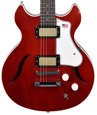 Harmony Comet Semi-Hollow Electric Guitar in Transparent Red 2210291 - The Music Gallery