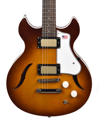 Harmony Comet Semi-Hollow Electric Guitar in Sunburst 2210283 - The Music Gallery