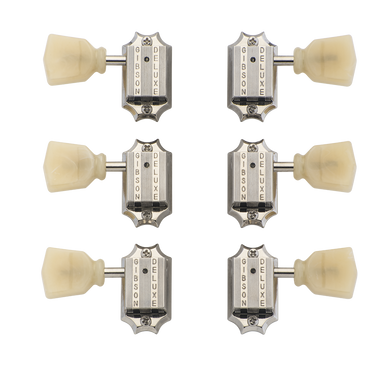 Gibson Deluxe Yellow Key Tuner Set Vintage Nickel PMMH-050 - The Music Gallery