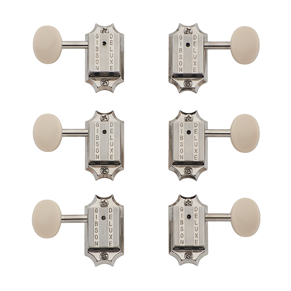 ギター Gibson Deluxe White Button Tuner Set Gibson Deluxe White Button Tuner Set Vintage Nickel PMMH-060