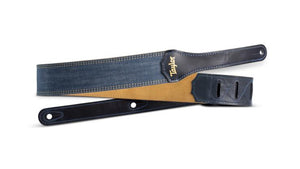 Taylor Blue Denim 2" Guitar Strap with Gold Logo - The Music Gallery