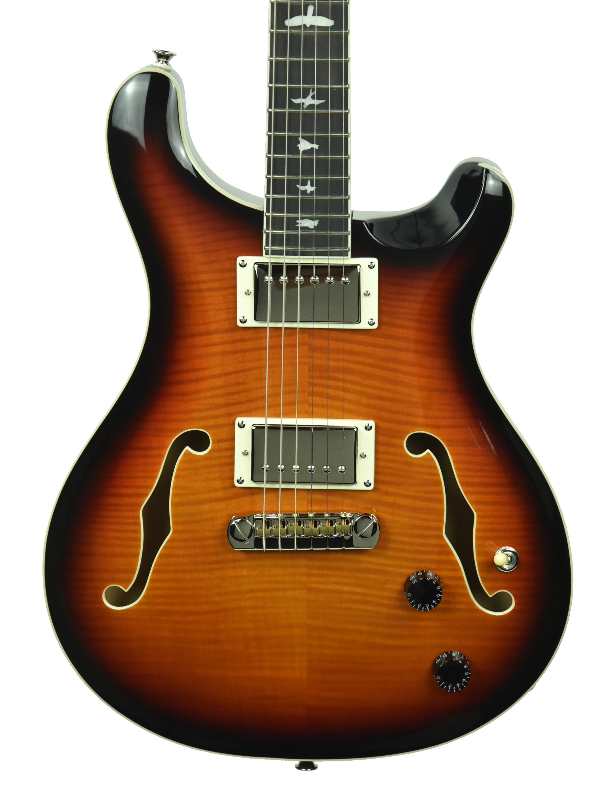 PRS SE Hollowbody II Electric Guitar in Tri-Color Sunburst D02322