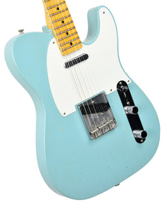 Used Fender Custom Shop 1955 Chicago Special Telecaster Journeyman Relic in Aged Daphne Blue R98348 - The Music Gallery