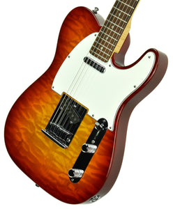 Used 2014 Fender Custom Shop Custom Deluxe Telecaster Quilt Top in Cherry Sunburst 9525 - The Music Gallery