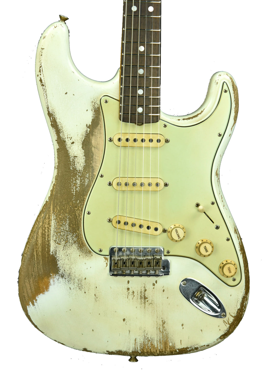 Used Fender Custom Shop Masterbuilt 69 Stratocaster Relic Jason Smith Olympic White R91661 - The Music Gallery