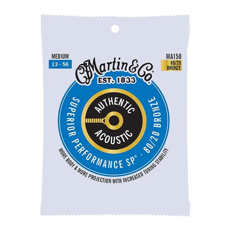 Martin MA150 SP Medium .013-.056 80/20 Bronze Authentic Acoustic Guitar Strings - The Music Gallery