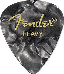 Fender® 351 Shape Premium Celluloid Picks - Heavy Black Moto 12-pack - The Music Gallery