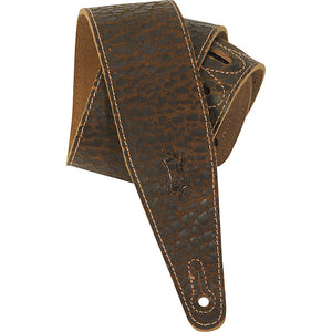 Levy's MD317JAD-DBR 2.5" Cracked Leather Guitar Strap - The Music Gallery