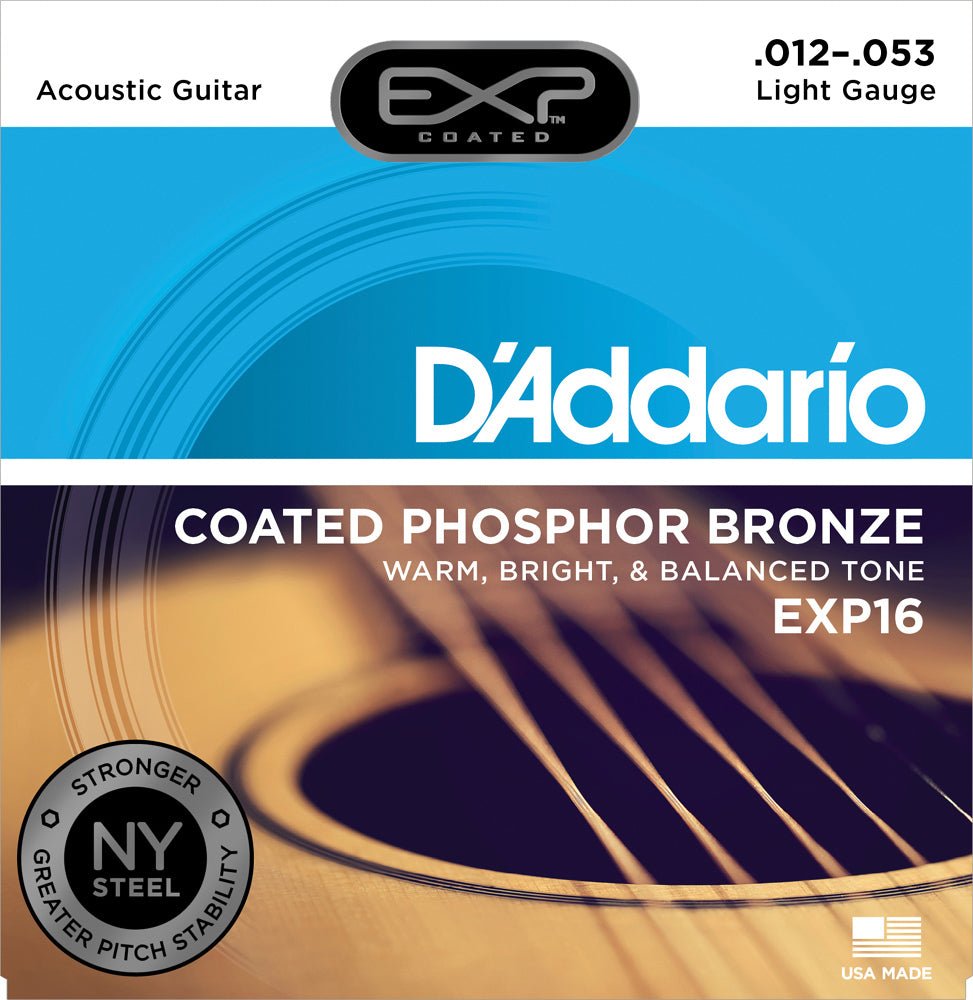 D'Addario EXP16 .012-.053 Coated Phosphor Bronze Light - The Music Gallery
