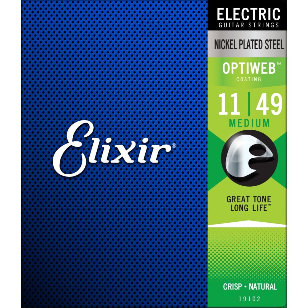 Elixir 19102 Optiweb 11-49 Medium Electric Guitar Strings - The Music Gallery