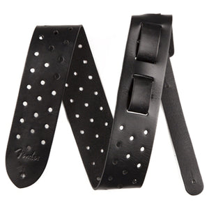 Fender® 2.5" Leather Punched Holes Guitar Strap - The Music Gallery