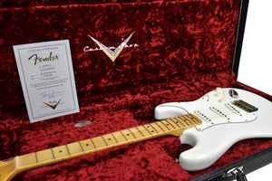 Fender Custom Shop 69 Stratocaster Journeyman Relic in Olympic White CZ547462 - The Music Gallery