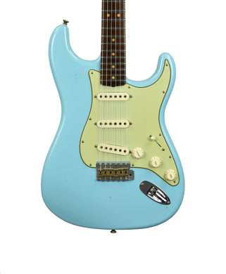 Fender Custom Shop 63 Stratocaster Journeyman Relic in Daphne Blue R129960 - The Music Gallery