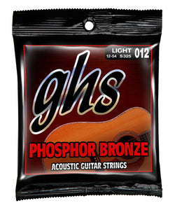 GHS S325 .012-.054 Phosphor Bronze Light Acoustic Guitar Strings - The Music Gallery