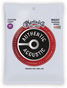 Martin MA535T .011-.052 Gauge Authentic Acoustic Lifespan 2.0 Treated Guitar Strings - The Music Gallery