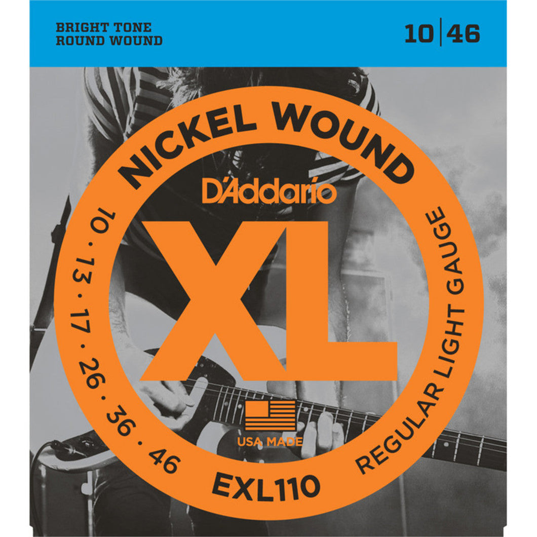 D'Addario EXL110 Nickel Wound Regular Light .010-.046 Electric Guitar Strings - The Music Gallery