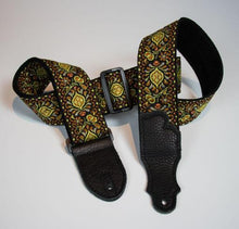 Franklin Retro Folk Weave Guitar Strap with Black Leather End Tab Guitar Strap - The Music Gallery