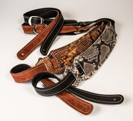 Franklin Vintage Snakeskin Ball Glove Guitar Strap - The Music Gallery