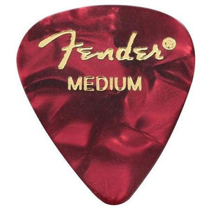 Fender® 351 Shape Premium Celluloid Picks - Medium Red Moto 12-pack - The Music Gallery