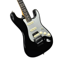 Used 2021 Fender American Ultra Luxe Stratocaster Floyd Rose HSS in Mystic Black US210072427 - The Music Gallery
