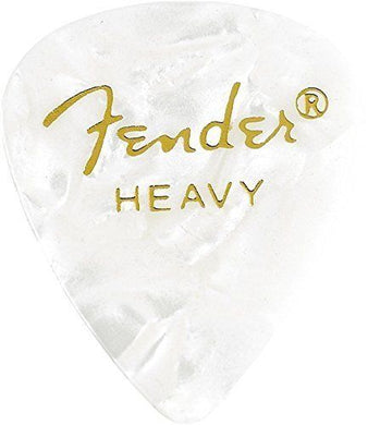 Fender® 351 Shape Premium Celluloid Picks - Heavy White Moto 12-pack - The Music Gallery