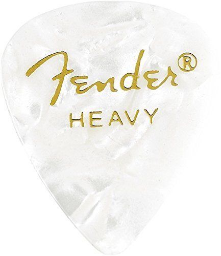 Fender® 351 Shape Premium Celluloid Picks - Heavy White Moto 12-pack - The Music Gallery