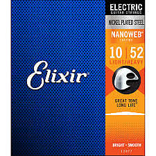 Elixir Strings Light Top Heavy Bottom .010-.052 12077 Nanoweb Electric Guitar Strings - The Music Gallery